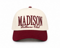 The Madison Wellness Club Signature Hat in Burgundy & Cream *PREORDER*