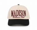Cap with 'Madison Wellness Club' text on a white background